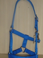 handgemaakt nylon halster pony blauw