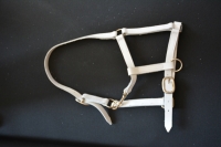 Handgemaakt zwart leren halster voor midden/grote maat shetlander smal